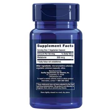 Life Extension Melatonin, 300 mcg, gentle sleep support, healthy circadian rhythms, cellular defense...