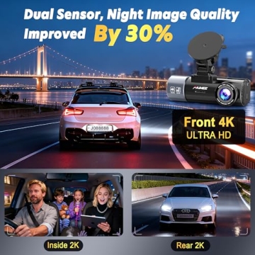 4K Triple Recording Dash Cam with Built-In GPS and WiFi