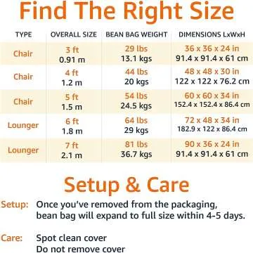 Cozy 7ft Memory Foam Bean Bag Lounger