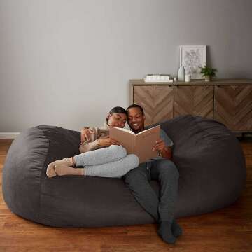 Cozy 7ft Memory Foam Bean Bag Lounger