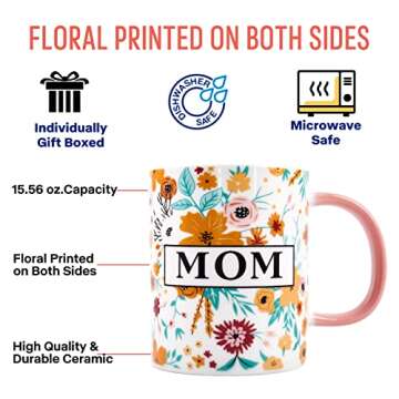 Oyiyou Floral Coffee Mug - Perfect Gift for Mom