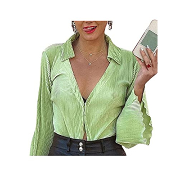 LYANER Women's Versatile Bell Sleeve Blouse Top