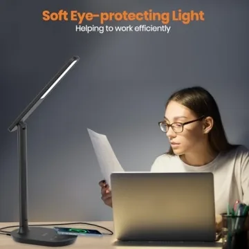 LASTAR Desk Lamp with USB Charging & Adjustable Brightness