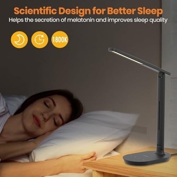 LASTAR Desk Lamp with USB Charging & Adjustable Brightness