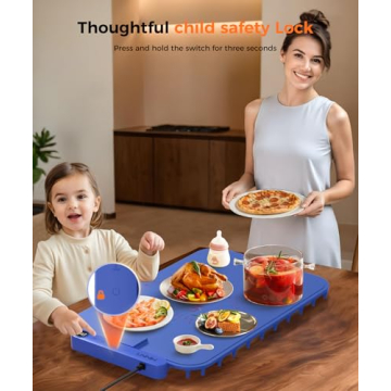 LNNIW Waterproof Food Warming Mat - Smart, Safe, & Stylish Heating Tray for Parties and Buffets