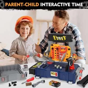 Kids Tool Bench Set with Electric Drill & Chair