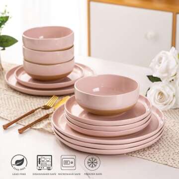 AmorArc 12-Piece Safe Dinnerware Set for All Occasions