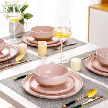 AmorArc 12-Piece Safe Dinnerware Set for All Occasions