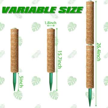 Moss Pole for Monstera 2Pcs 15.7 Inch Plants Stake Indoor Coir Moss Sticks Plant Support Pole with Garden Tie for Climbing Plant Support Extension Used to Make Many Handicrafts