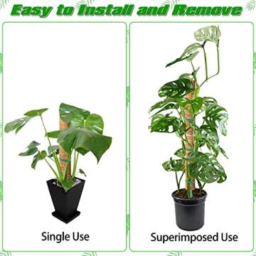 Moss Pole for Monstera 2Pcs 15.7 Inch Plants Stake Indoor Coir Moss Sticks Plant Support Pole with Garden Tie for Climbing Plant Support Extension Used to Make Many Handicrafts