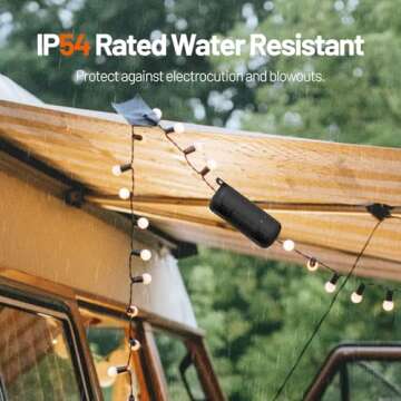 Extension Cord Cover Outdoor, Cord Connector Protector IP54 Water-Resistant, Indoor Electrical Safety Box for Plug Outlet Tool Holiday Light Black