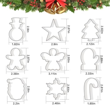 Christmas Cookie Cutters – Set of 9 Holiday Shapes