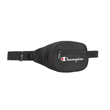 Champion Waist Pack, Black/White Logo, One Size