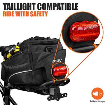 BV Bike Commuter Carrier Trunk Bag - Compact Storage with Reflective Trim