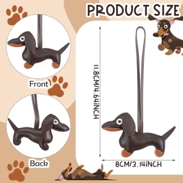 Dachshund Keychain Cute Leather Dog Charm Gift for All