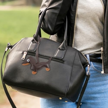 Dachshund Keychain Cute Leather Dog Charm Gift for All