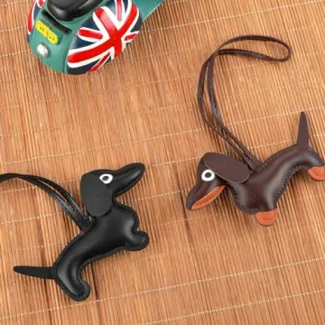 Dachshund Keychain Cute Leather Dog Charm Gift for All