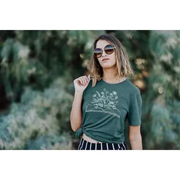 Book Lovers T-Shirt Women Funny Wildflowers Cute Book Reading Shirts Teacher Short Sleeve Tee Tops