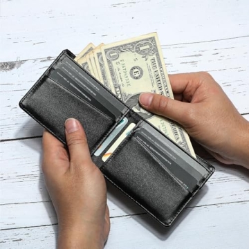 Lanyani Minimalist Bifold RFID Wallet for Boys and Men