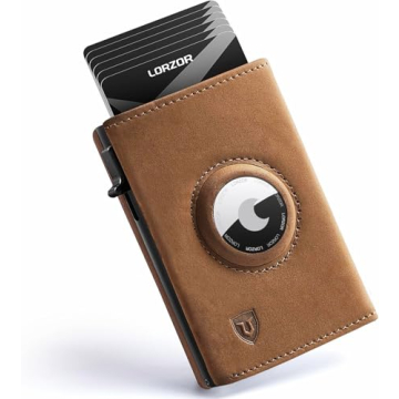 Lorzor AirTag Wallet - Handcrafted Full Grain Leather RFID Blocking Wallet for Men