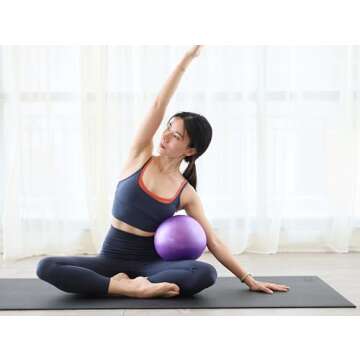 Vizuioer nononfish Mini Exercise Barre Ball for Yoga,Pilates, Stability Exercise Home Workout, Core Training and Physical Therapy Small Bender Ball 9 Inch with Inflatable Straw