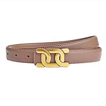 Yuangu Women's Leather Belts for Jeans with Gold Buckle - Versatile & Stylish