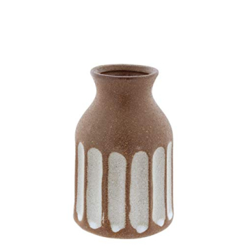 Textured Rust Brown Grey Ceramic Vase Elegant Home Decor