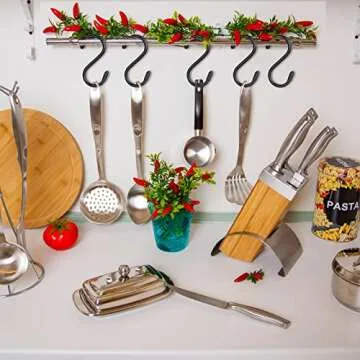 3 Inch Vinyl Coated S Hooks,S Hooks for Hanging Plants ,10 Pack Non Slip Heavy Duty S Hooks ,Small Rubber Coated Steel Metal Black Closet S Hooks for Hanging Jeans Plants Jewelry Pot Pan Cups Towels