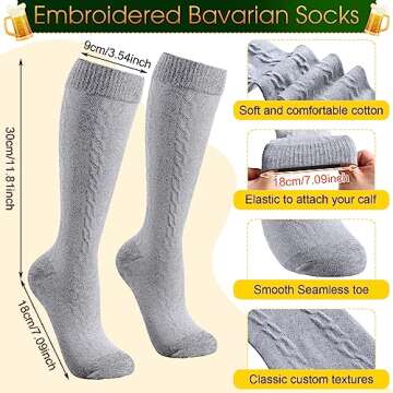 Hercicy 2 Pcs German Hat Socks Oktoberfest Costume Accessories Men Bavarian Hat Feather Knee Lederho...