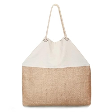 TRIBECA TRIBE Large Beach bag for women - travel tote beach bag- women vacation beach bag hat holding beach bag - beach tote (Sand)
