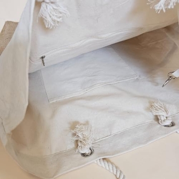 TRIBECA TRIBE Large Beach bag for women - travel tote beach bag- women vacation beach bag hat holding beach bag - beach tote (Sand)