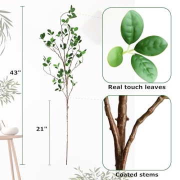 Realistic Htmeing Artificial Eucalyptus Green Branches