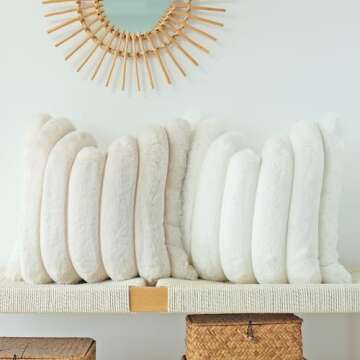 JOJUSIS Faux Fur Throw Pillow Covers Pack of 2 - Stylish Decor