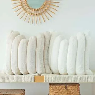 JOJUSIS Faux Fur Throw Pillow Covers Pack of 2 - Stylish Decor