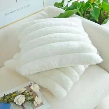 JOJUSIS Faux Fur Throw Pillow Covers Pack of 2 - Stylish Decor