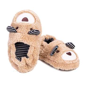 Toddler Boys Slippers Cartoon Cute Animals Plush Warm Home Shoes