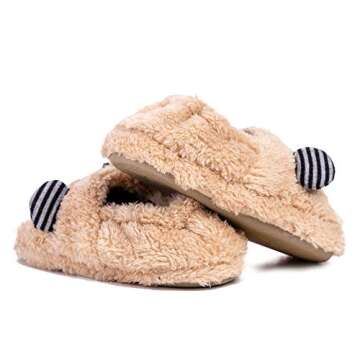 Toddler Boys Slippers Cartoon Cute Animals Plush Warm Home Shoes