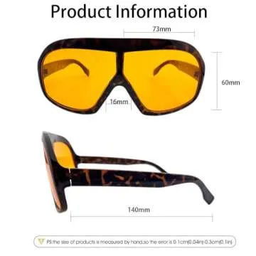 Retro Style Aviator Sunglasses for Men, Women UV400 Large Frame 70s Vintage Trendy Square Aviators