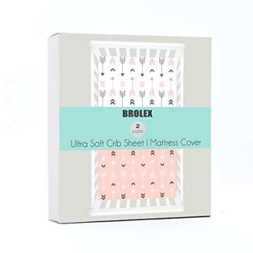 Baby Crib Sheets 2 Pack – Ultra Soft & Stretchy, Fits Standard Crib Mattress (52” x 28”) – B...