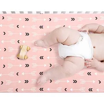 Baby Crib Sheets 2 Pack – Ultra Soft & Stretchy, Fits Standard Crib Mattress (52” x 28”) – Breathable & Wrinkle-Free, Perfect for Boys & Girls, Newborn to Toddler, Durable & Snug Fit Pink White Arrow