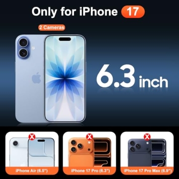 Temdan for iPhone 17 Case Clear with Screen Protector, Compatible with Magsafe, Anti-Yellowing, Mili...