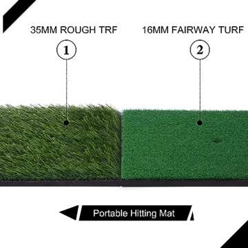 DURARANGE Pop-up Golf Chipping Net Set - Foldable Training Kit with 2 Hitting Mats, 6 Practice Balls, 6 Foam Balls - Ultimate Golf Gift & Target Chipping Aids, Black