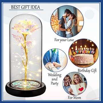 Valentines Day Gifts for Her Galaxy Rose Gifts for Women Gifts for Mom Wife Forever Rose Flowers Per...