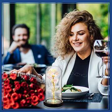 Valentines Day Gifts for Her Galaxy Rose Gifts for Women Gifts for Mom Wife Forever Rose Flowers Personalized Gifts for Women Glass Rose Flower Gift Daughter Valentine Gifts