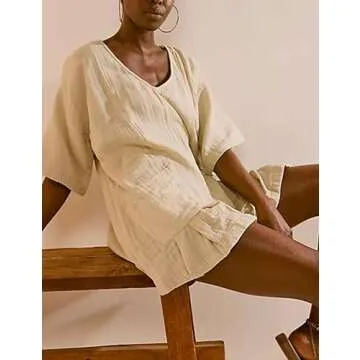 Zontroldy Women's Stylish Summer Romper with Pockets