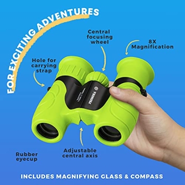 Kids Binoculars with Compass & Magnifying Glass Set