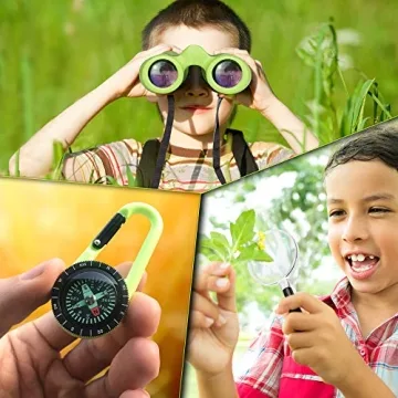 Kids Binoculars with Compass & Magnifying Glass Set