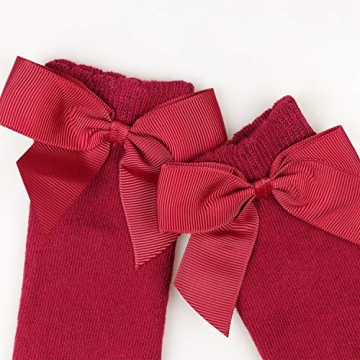 DRESHOW BQUBO Baby Knee High Sock Toddler Girl Dress Socks Baby Knit Stocking Cotton Infant Girls Socks