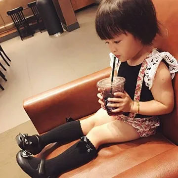 DRESHOW BQUBO Baby Knee High Sock Toddler Girl Dress Socks Baby Knit Stocking Cotton Infant Girls Socks