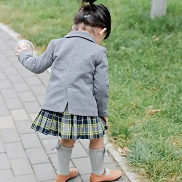 DRESHOW BQUBO Baby Knee High Sock Toddler Girl Dress Socks Baby Knit Stocking Cotton Infant Girls Socks